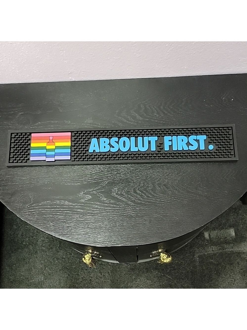 ABSOLUT VODKA Rainbow Pride Flag Bar Spill Rail Mat LGBTQIA+ Absolut First - Picture 5 of 5